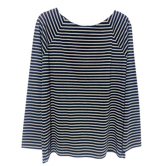 Ralph Lauren Woman Gold Black Metallic Striped Top Ballet Neck 1X Plus NWOT - Picture 4 of 10